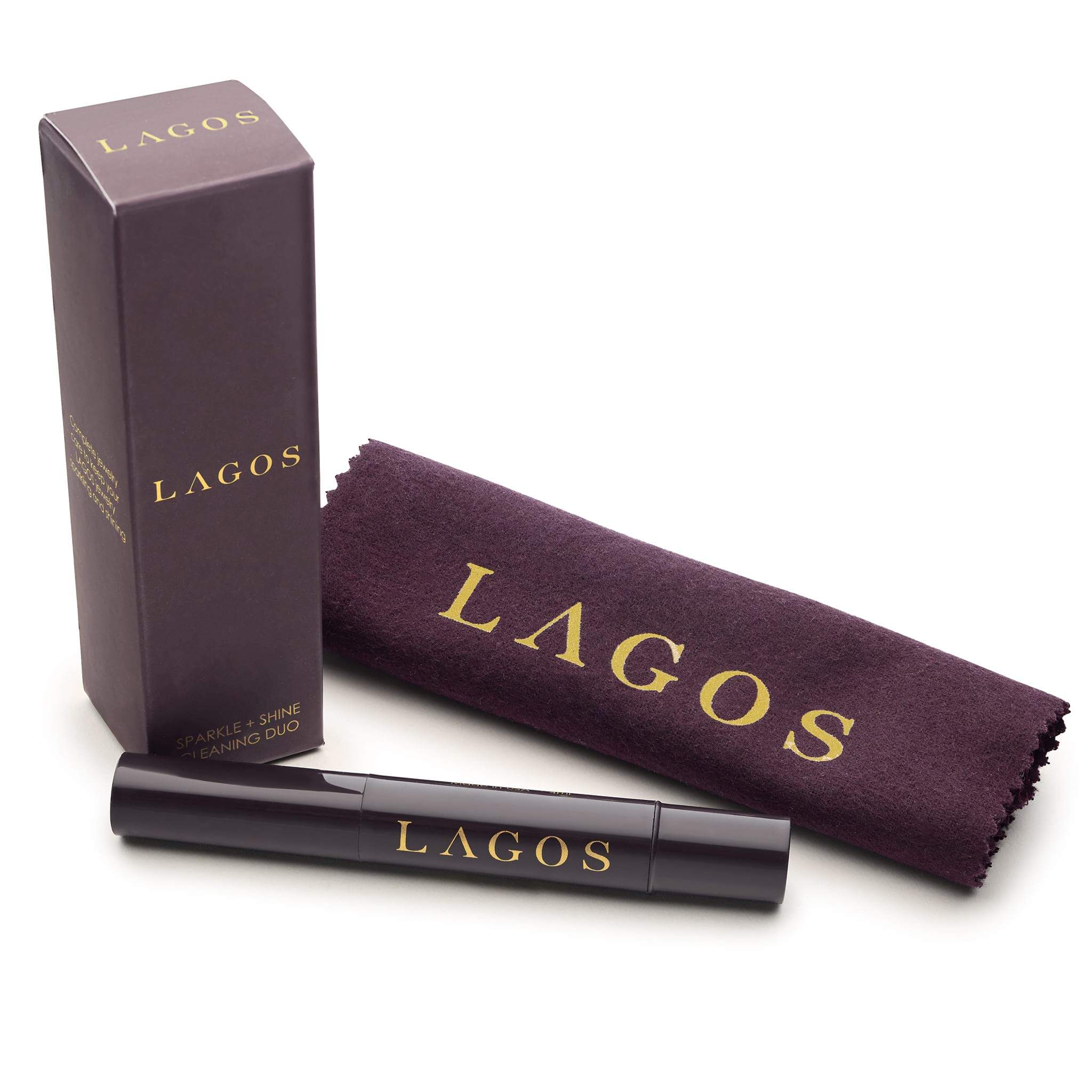 A LAGOS exclusive. Custom LAGOS jewelry cleaner to care for your jewelry when you're on the go. Gentle for pearls, diamonds, ceramic and gemstones. Precious jewelry cleaner for metal jewelry with a brush top. Travel size of 4ml meets TSA guidelines.