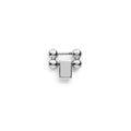 Smart Caviar Sterling Silver Link: A polished metal desk toy with two chrome-finished steel balls connected by a rod, displayed alongside a rectangular block magnet.