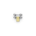 Smart Caviar 18K Gold and Stainless Steel Link, featuring polished chrome-sphere bearings and a gold-colored block, designed to extend your bracelet elegantly.