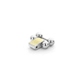 Smart Caviar 18K Gold and Stainless Steel Link, a rectangular metal piece, magnetically holds shiny steel balls, showcasing its magnetic properties. Ideal for bracelet lengthening.