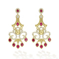 Studio 18K Gold Ruby and Diamond Chandelier Earrings