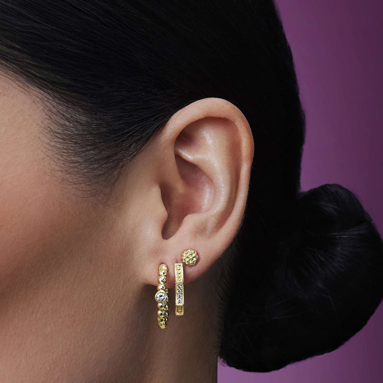 Signature Caviar 18K Gold Caviar Stud Earrings