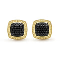 Studio 18K Gold Black Ceramic Cushion Omega Clip Earrings