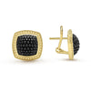 Studio 18K Gold Black Ceramic Cushion Omega Clip Earrings