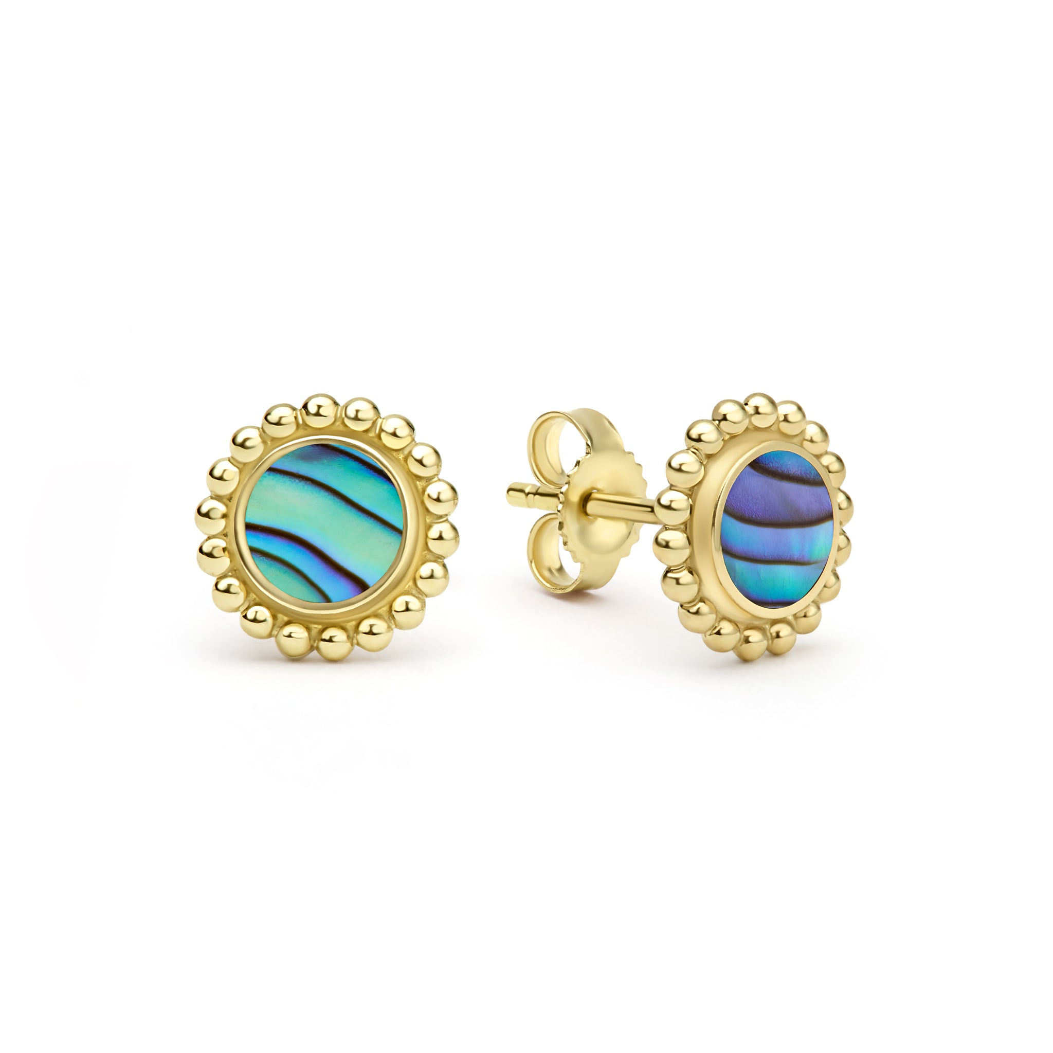 Covet Round Abalone Stud Earring