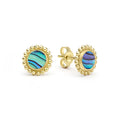 Covet Round Abalone Stud Earring