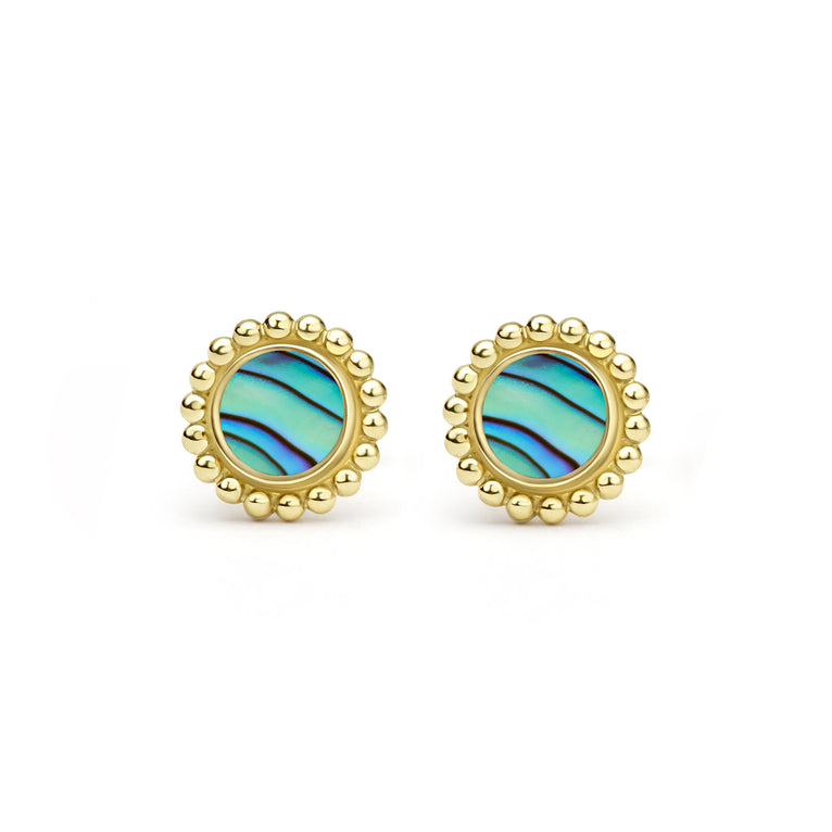 Covet Round Abalone Stud Earring