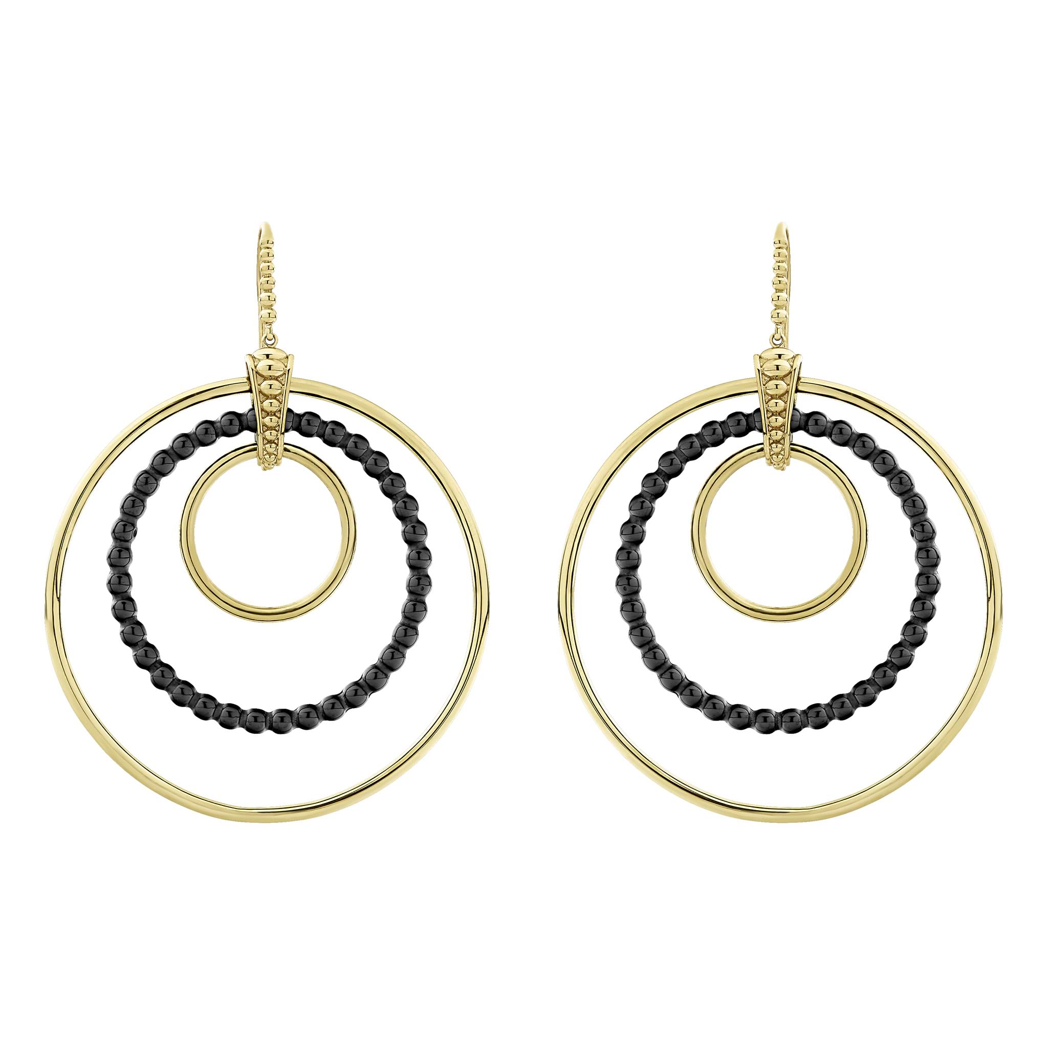 Meridian Statement 18K Gold and Ceramic Circle Drop Earrings