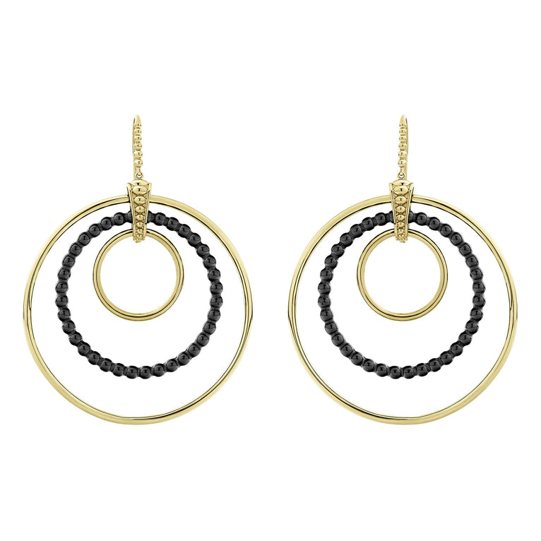 Meridian Statement 18K Gold and Ceramic Circle Drop Earrings