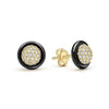 Studio 18K Gold and Black Ceramic Diamond Stud Earrings