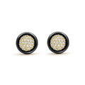 Studio 18K Gold and Black Ceramic Diamond Stud Earrings