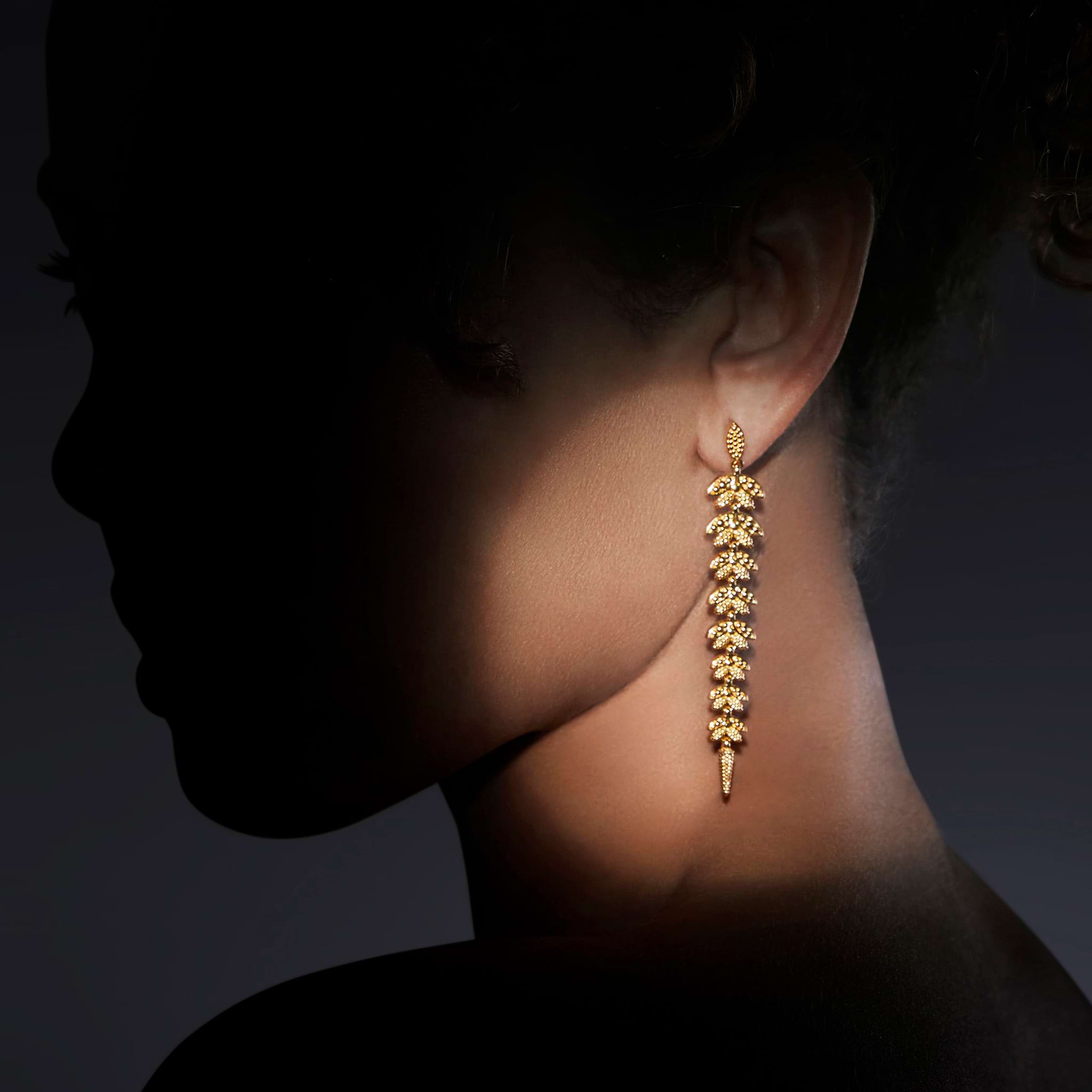 Studio 18K Gold Leaf Drop Earrings