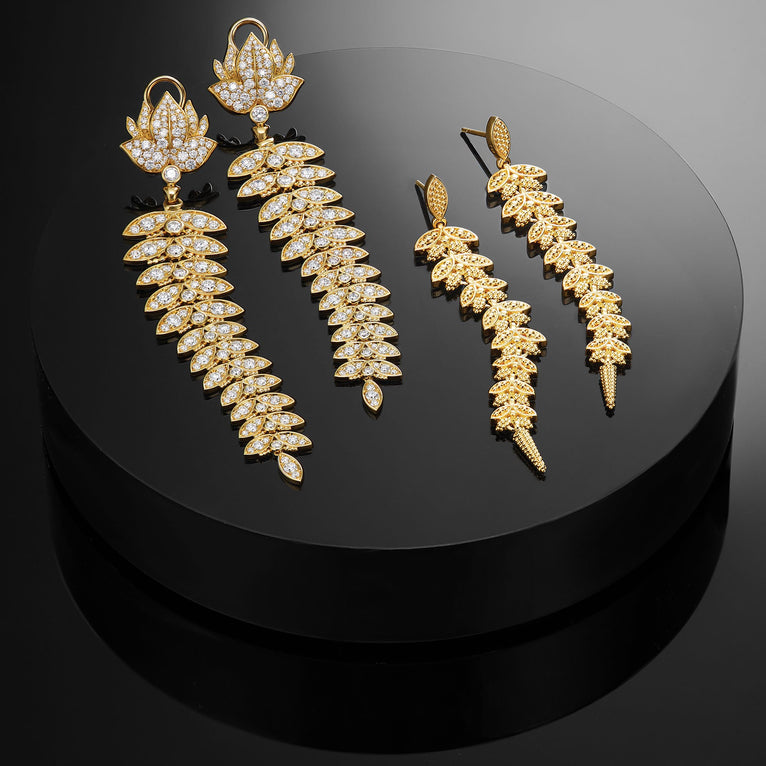 Studio 18K Gold Leaf Drop Earrings