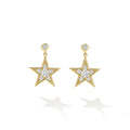 Caviar Gold 18K Caviar Gold Diamond Star Drop Earrings