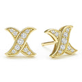 18K gold and diamonds form these X stud earrings. LAGOS diamonds are the highest natural quality stones.