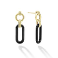 post view on 18K Gold and Black Ceramic Link Drop Earrings