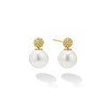 Luna 18K Gold Caviar Beaded Pearl Drop Earrings