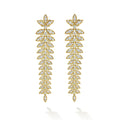 Studio 18K Gold Leaf Diamond Drop Earrings