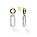 18K gold, diamonds and black ceramic form these link drop earrings. LAGOS diamonds are the highest quality natural stones.