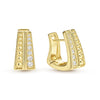 18K gold hoop earrings with a row of diamonds and classic Caviar beading. LAGOS diamonds are the highest quality natural stones.