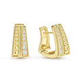 18K gold hoop earrings with a row of diamonds and classic Caviar beading. LAGOS diamonds are the highest quality natural stones.