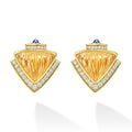 Studio 18K Citrine and Diamond Omega Clip Earrings