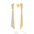 35 brilliant pavé diamonds are meticulously set in each earring. These linear drop earrings embody sophistication with a sleek angular profile that creates a captivating symmetry.