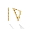 Unique triangle hoop earrings with 18K gold Caviar beading.
