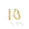 18K gold heart huggies with Caviar beading detail.