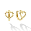 18K gold Caviar beading form these heart huggie earrings.