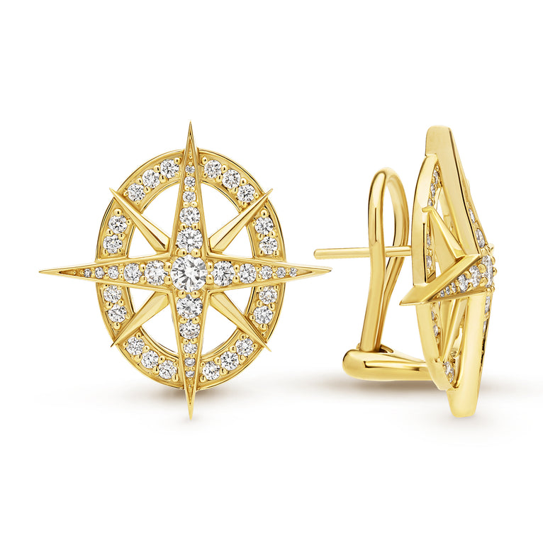 North Star 18K Gold North Star Diamond Earrings