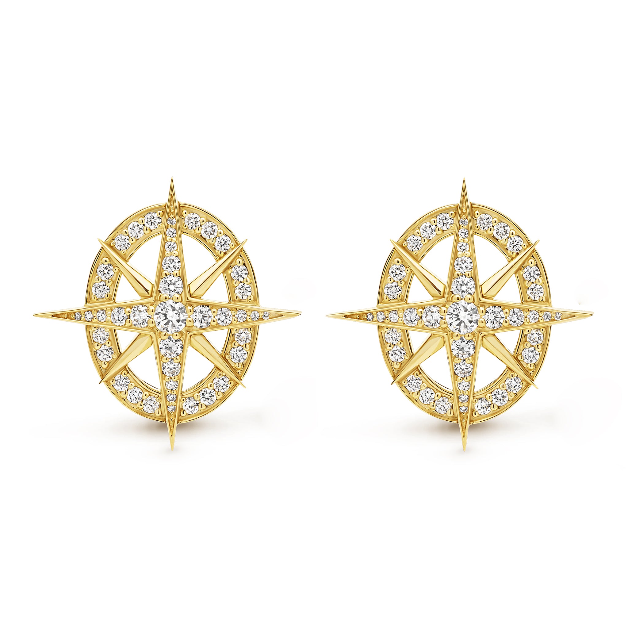 North Star 18K Gold North Star Diamond Earrings