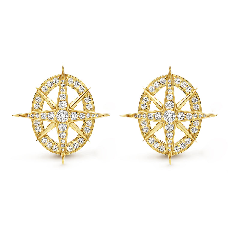 North Star 18K Gold North Star Diamond Earrings