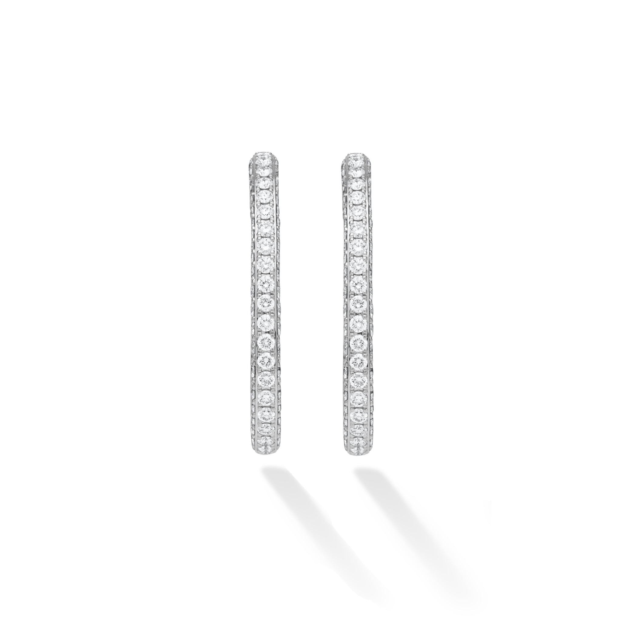 Studio White Gold Pavé Diamond Hoop Earrings