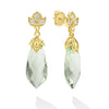 Studio 18K Diamond Lotus and Prasiolite Drop Earrings