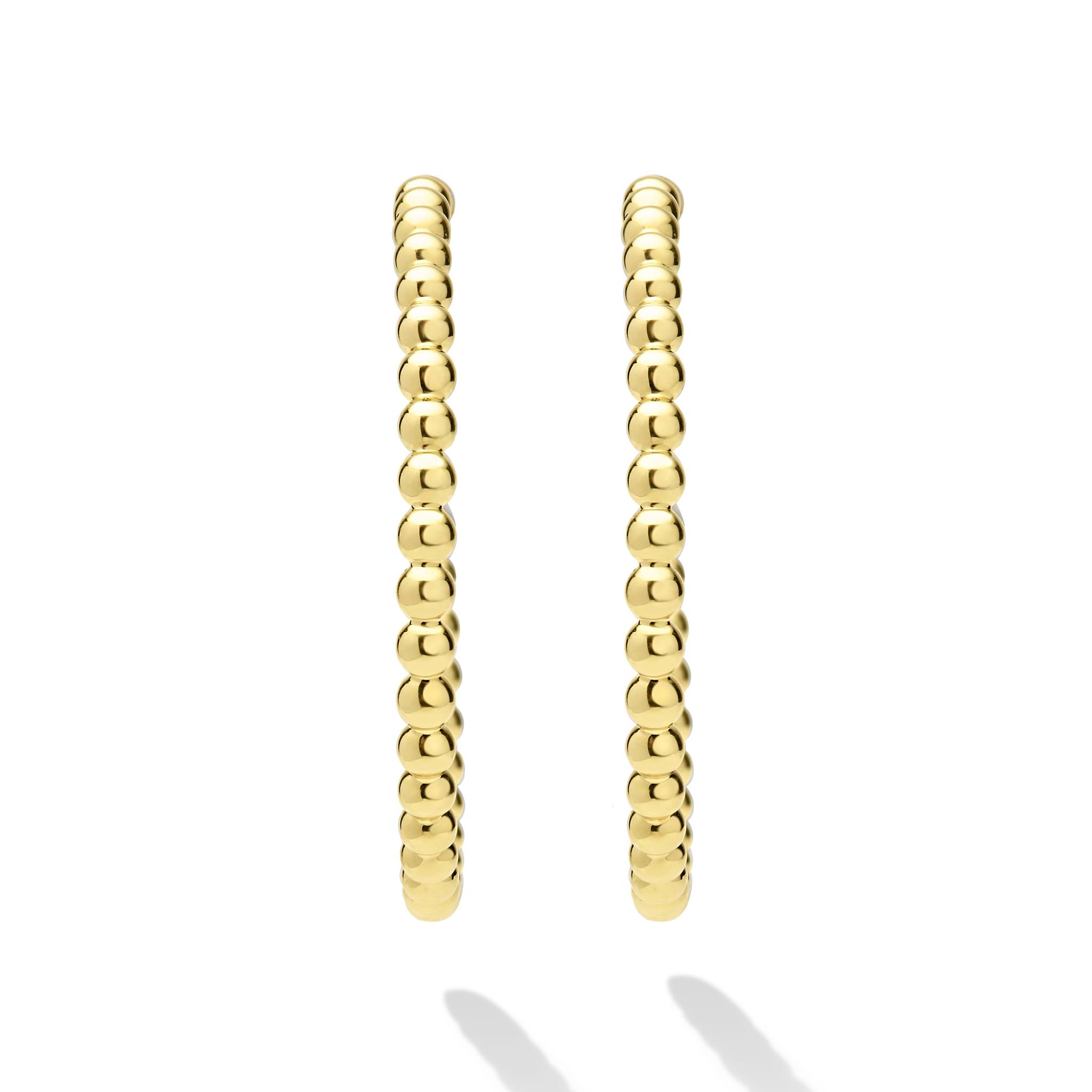 Caviar Gold Large 18K Gold Caviar Beaded Hoop Earrings