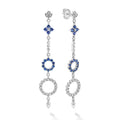 Studio 18K Diamond & Blue Sapphire Mint Lotus Drop Earrings