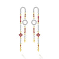 Studio 18K Diamond Ruby Floral Drop Earrings