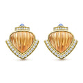 Caviar Gold 18K Caviar Gold Diamond Citrine and Ruby Earrings