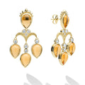 Caviar Gold 18k Caviar Gold Diamond and Citrine Pear Drop Earrings