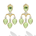 Studio 18K Gold Peridot & Diamond Drop Earrings