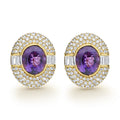 Caviar Gold 18K Diamond and Amethyst Earrings