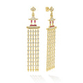 SML Studio 18K Diamond and Ruby Tassel Earrings