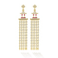 SML Studio 18K Diamond and Ruby Tassel Earrings