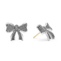 Signature Caviar Sterling Silver Large Bow Stud Earrings