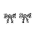 Signature Caviar Sterling Silver Large Bow Stud Earrings