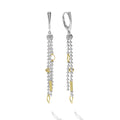 Caviar Icon Two-Tone Caviar Tassel Earrings with polished silver and 18K gold beads, featuring multi-strand tassels and lever-back clasps for elegant movement.
