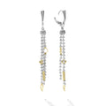 Two-Tone Caviar Tassel Earrings with silver and gold beads, featuring lever-back hoops and dynamic fringe design, showcasing LAGOS’s signature elegance and craftsmanship.