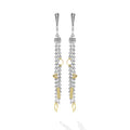 Caviar Icon Two-Tone Caviar Tassel Earrings with sterling silver and 18K gold accents, featuring signature beading and lever-back ear wires for modern elegance.
