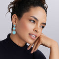 Maya Three Ceramic Circle Drop Earrings